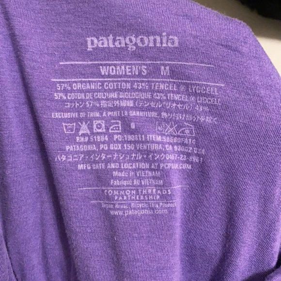 Patagonia Seabreaks Cowl Neck Asymmetrical A Line Purple Dress Size Medium - Picture 8 of 8